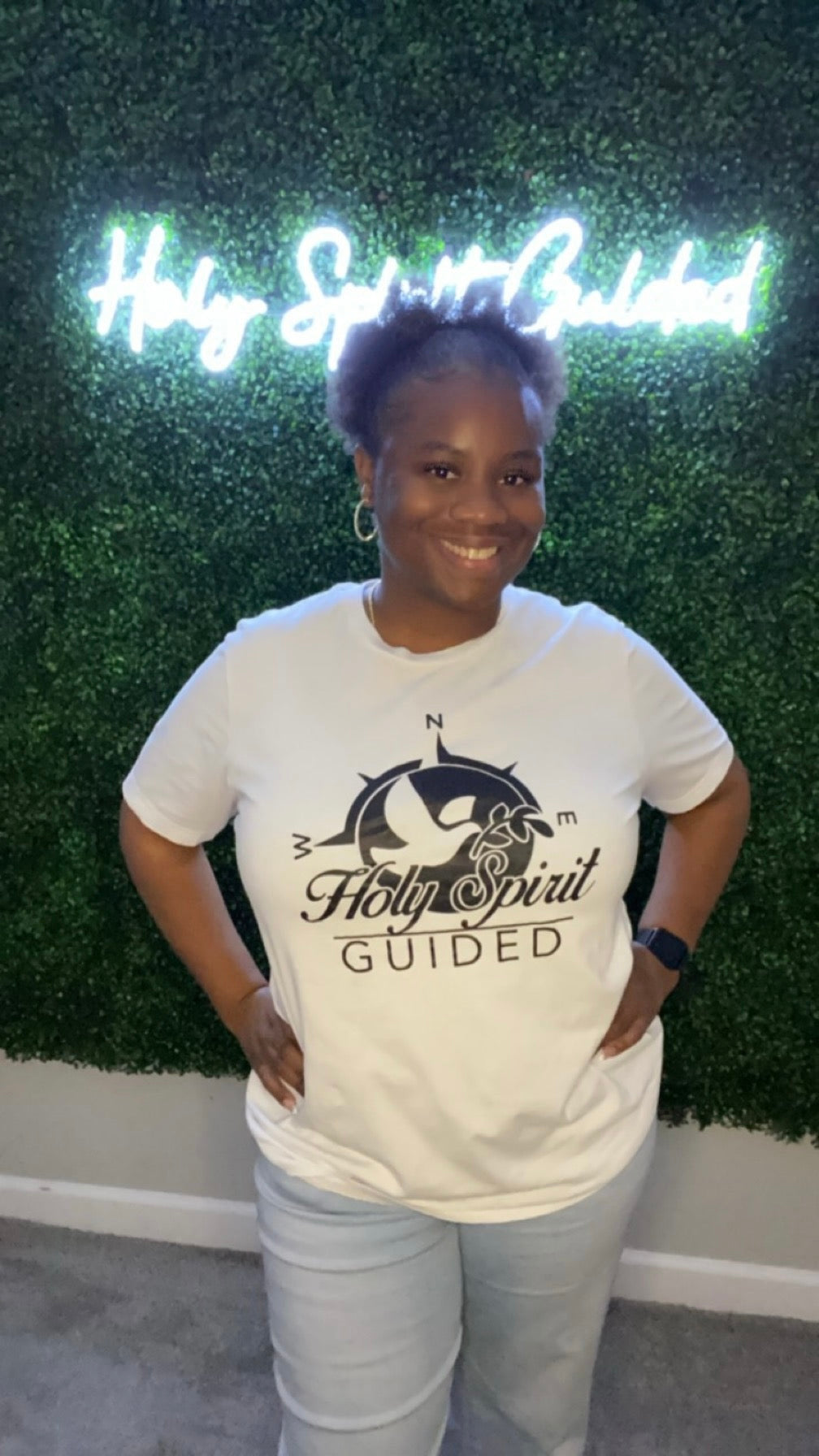 HOLY SPIRIT GUIDED WHITE SHORT SLEEVE SHIRT